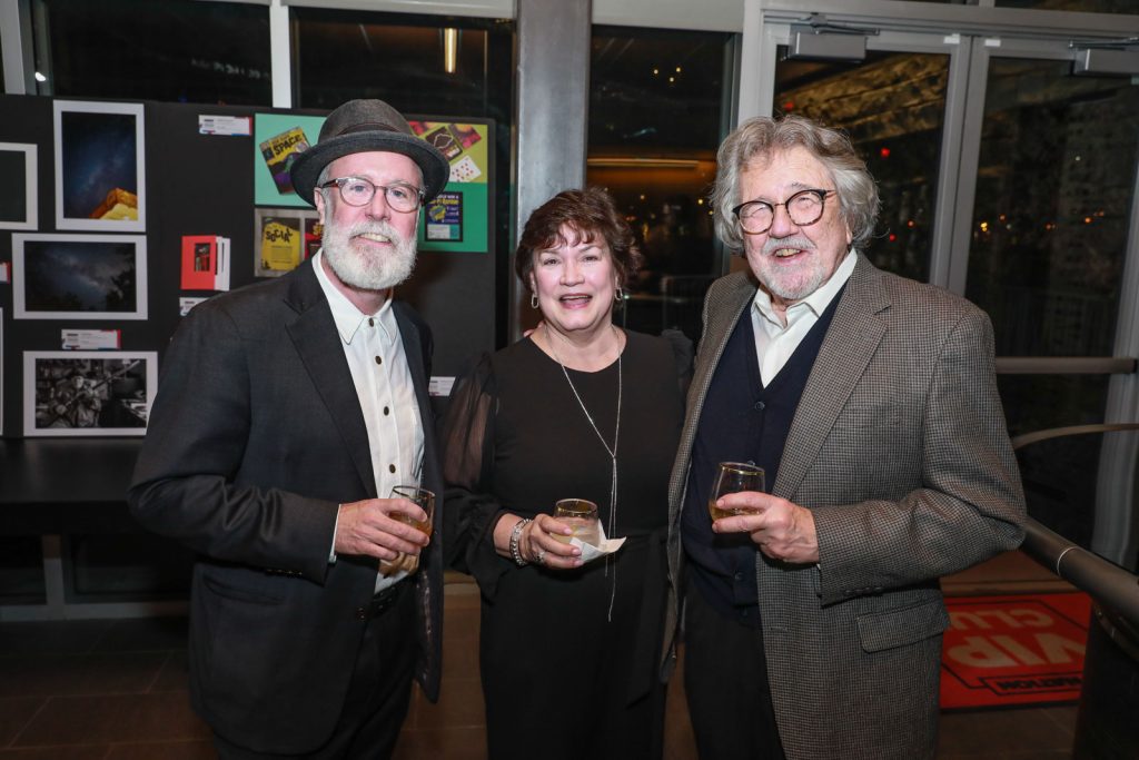 Good friends hanging out at 2023 AAF Nashville awards show – Dan Brawner, Patty Dondeville, and John Sharpe