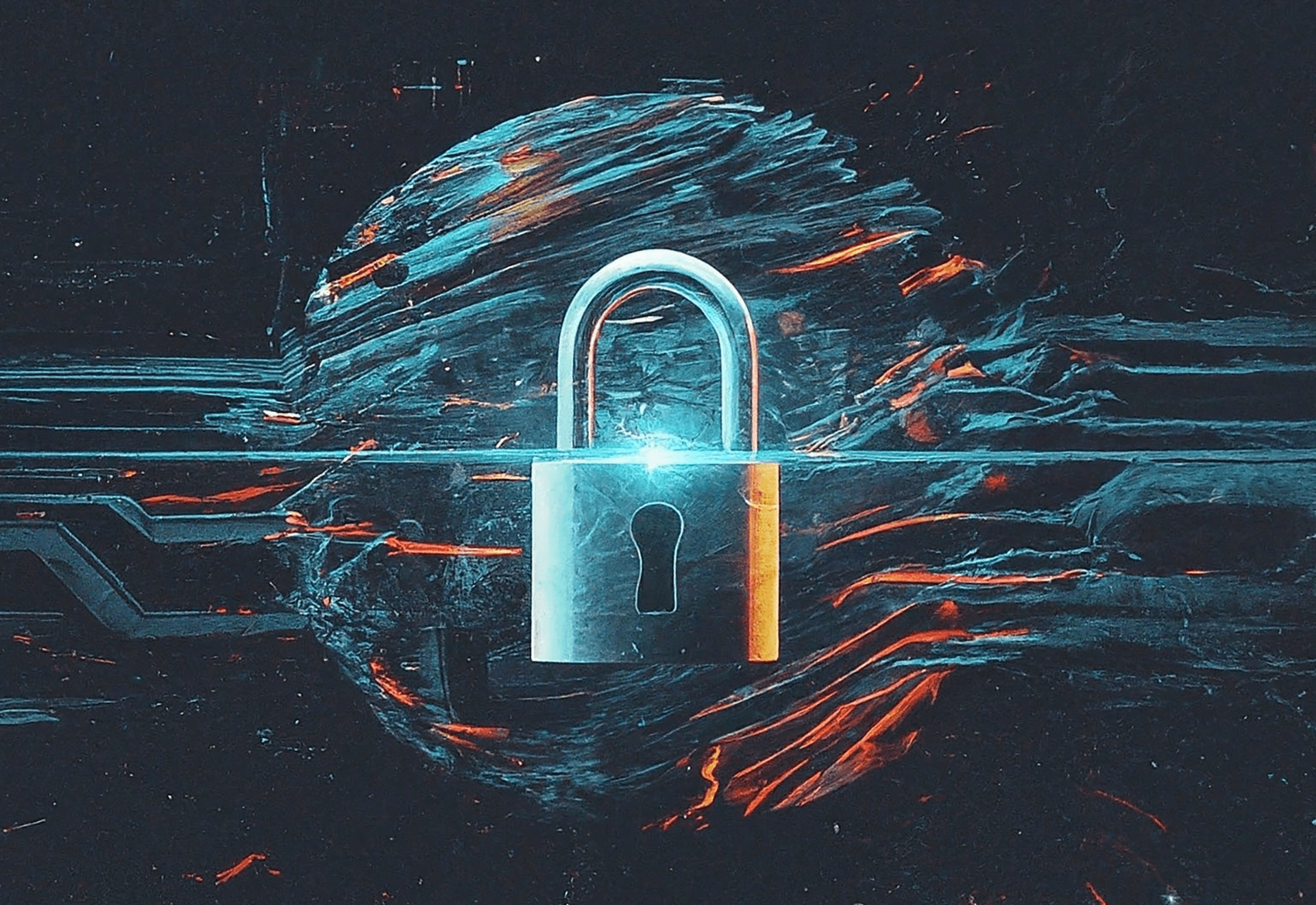 Picture of a lock for cyber security.
